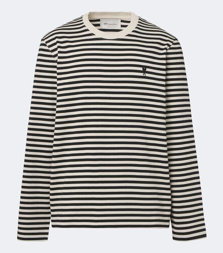 T-shirt en coton à rayures - Ami Paris - Modalova