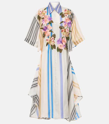 Robe midi rayée à fleurs - Dries Van Noten - Modalova