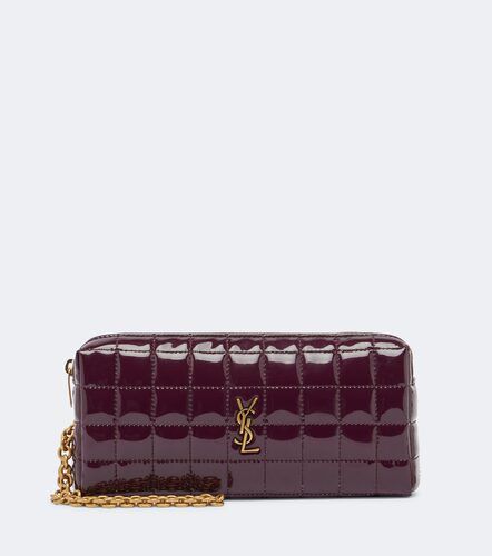 Pochette Cassandre matelassée en cuir verni synthétique - Saint Laurent - Modalova