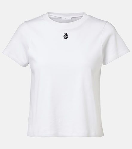 T-shirt raccourci Skull en coton - McQueen - Modalova