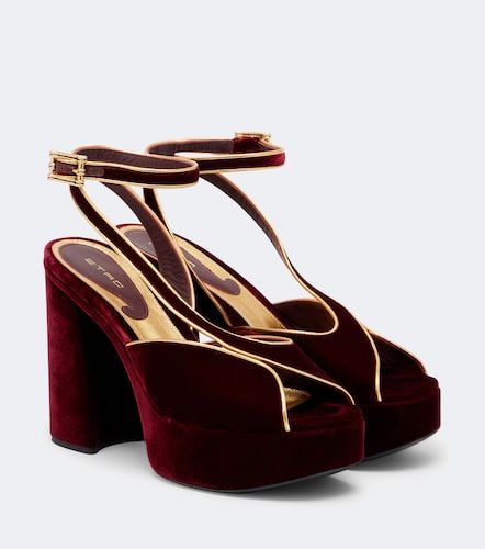 Etro Sandales à plateau en velours - Etro - Modalova