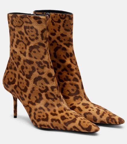 Bottines Ashley 75 en cuir façon poulain - Saint Laurent - Modalova
