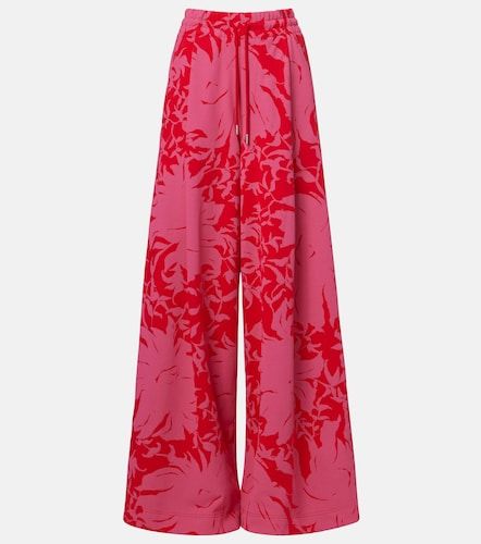 Pantalon de survêtement plissé en jersey de coton à fleurs - Dries Van Noten - Modalova