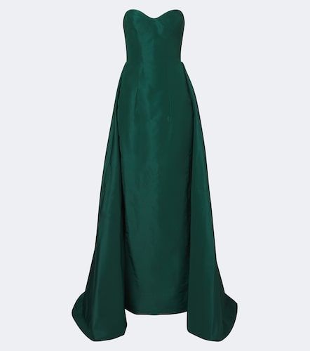 Robe longue bustier en soie - Monique Lhuillier - Modalova
