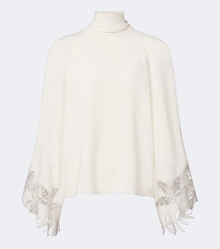 Blouse en soie mélangée à broderies - Oscar de la Renta - Modalova