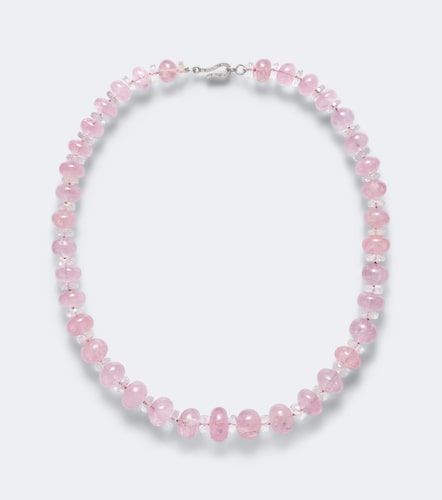 Collier à perles de morganite, topaze blanche et diamants - Ileana Makri - Modalova