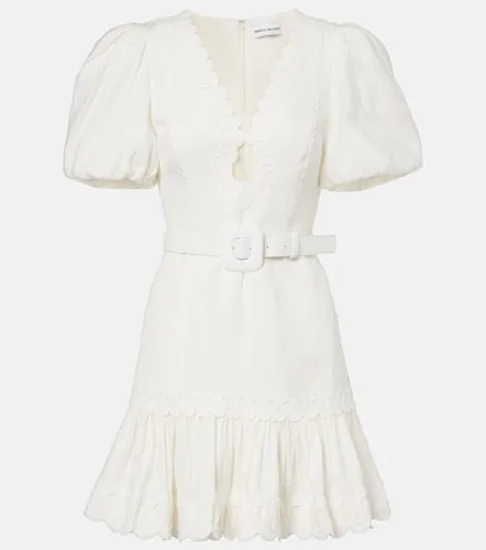 Robe Kahlia brodée en lin mélangé - Rebecca Vallance - Modalova