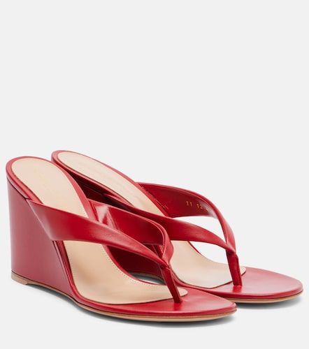 Mules compensées en cuir - Gianvito Rossi - Modalova