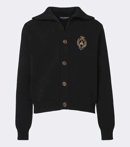 Cardigan à logo en laine vierge - Dolce&Gabbana - Modalova