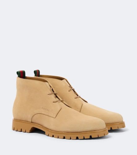 Gucci Bottines Web Stripe en daim - Gucci - Modalova