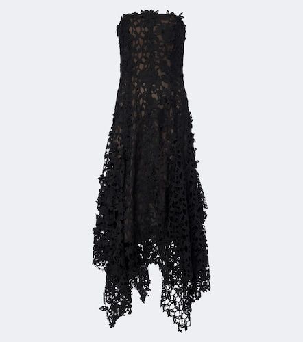 Robe longue bustier en guipure - Oscar de la Renta - Modalova