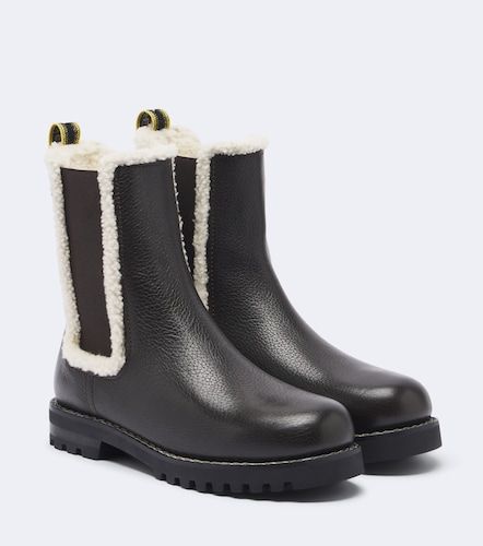 Bottines Chelsea en cuir et shearling - Fendi - Modalova