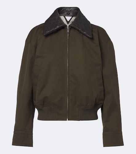 Veste blouson en coton et cuir Intrecciato - Bottega Veneta - Modalova