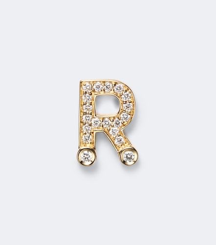 Boucle d'oreille unique Initial Petite R en or 18 ct et diamants - Sophie Bille Brahe - Modalova