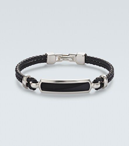 Bracelet structuré en argent sterling, cuir et onyx - David Yurman - Modalova
