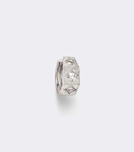 Boucle d'oreille unique Ecrou en or blanc 18 ct et diamants - Marie Lichtenberg - Modalova