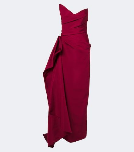 Robe longue bustier en soie - Monique Lhuillier - Modalova