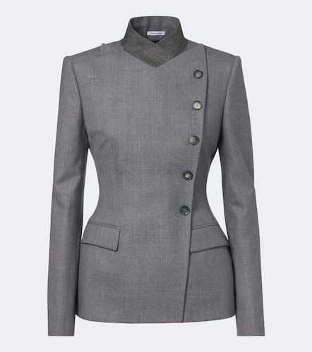 Veste en tweed de laine à rayures - McQueen - Modalova