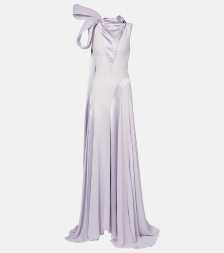 Robe longue en georgette de soie - McQueen - Modalova
