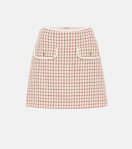 Mini-jupe en laine à carreaux - Miu Miu - Modalova