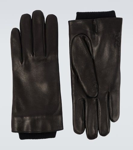 Gants Cassandre en cuir et laine - Saint Laurent - Modalova