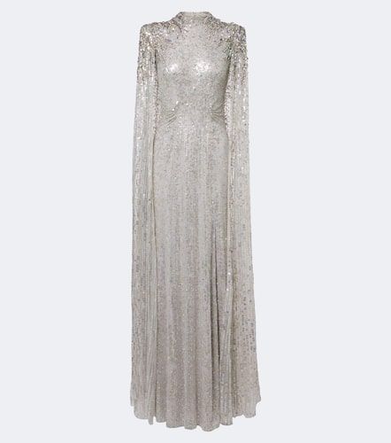 Robe longue Dakota à cape et ornements - Jenny Packham - Modalova