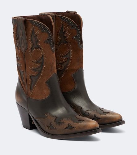 Santiags Wish Star en cuir et daim - Golden Goose - Modalova
