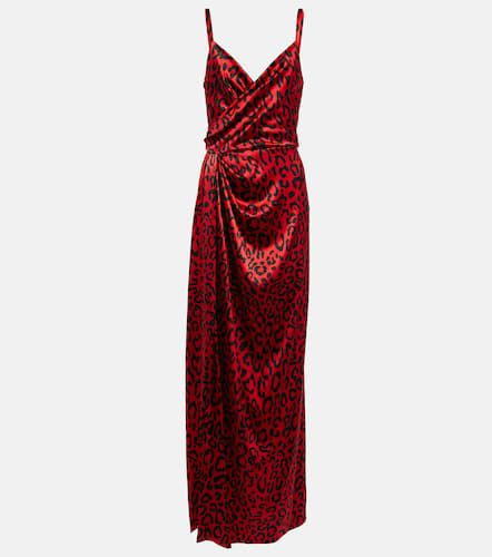 Robe longue en satin de soie mélangée - Dolce&Gabbana - Modalova