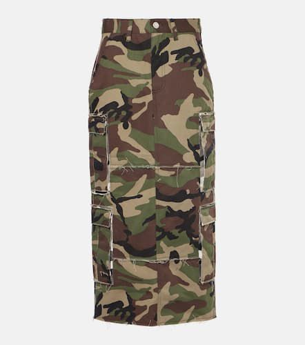 Jupe midi en coton à motif camouflage - Vetements - Modalova