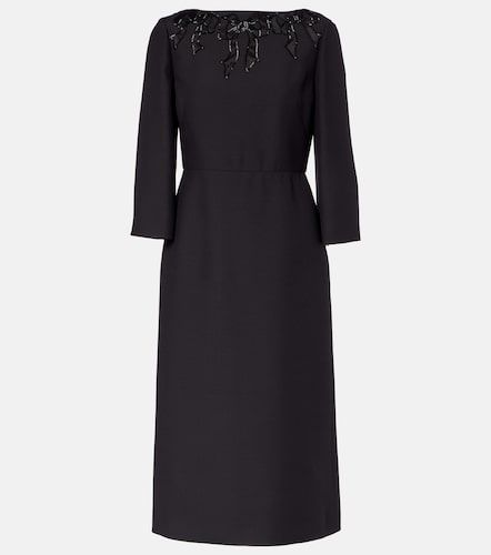 Robe midi brodée en laine et soie - Valentino Garavani - Modalova