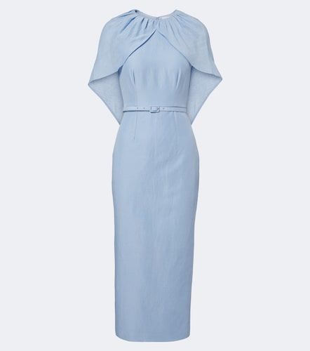 Robe midi à cape en ramie et soie - Roland Mouret - Modalova