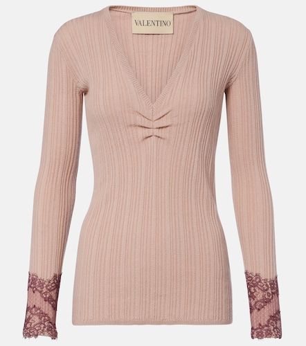 Pull en cachemire à détails en dentelle - Valentino Garavani - Modalova