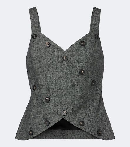 Top en laine vierge à boutons - Ferragamo - Modalova