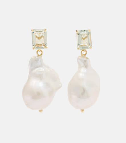 Boucles d'oreilles en or 14 ct, améthystes et perles baroques - Mateo - Modalova