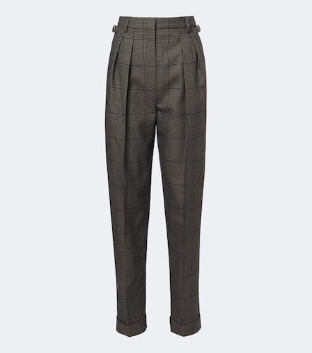 Pantalon droit en laine à carreaux - Mugler - Modalova