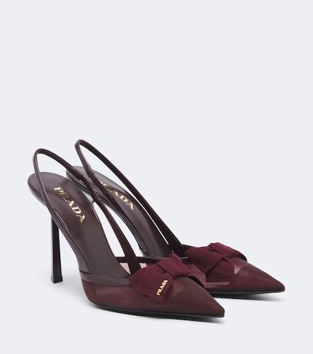 Escarpins slingback en mesh à nœud - Prada - Modalova
