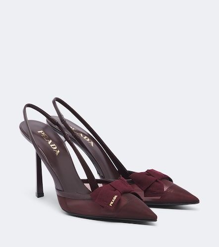 Escarpins slingback en mesh à nœud - Prada - Modalova
