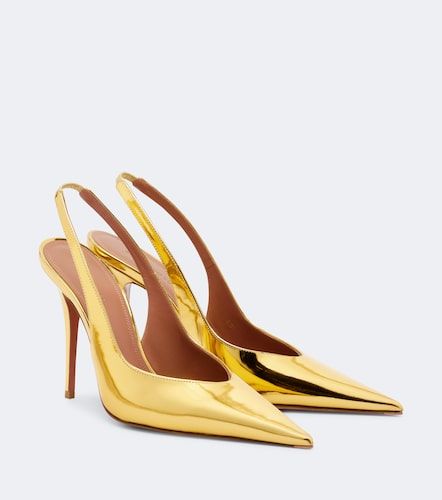 Escarpins slingback Anok en cuir métallisé - Amina Muaddi - Modalova