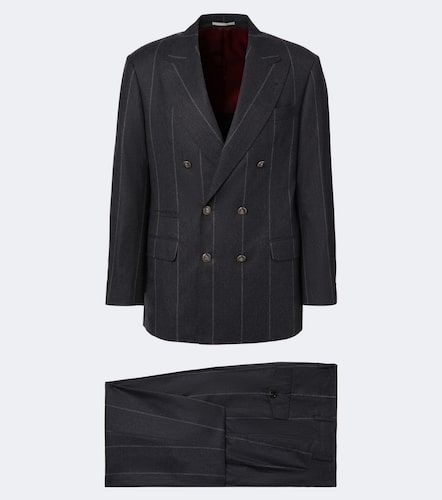 Costume en laine, soie et cachemire à rayures - Brunello Cucinelli - Modalova
