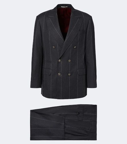 Costume en laine, soie et cachemire à rayures - Brunello Cucinelli - Modalova
