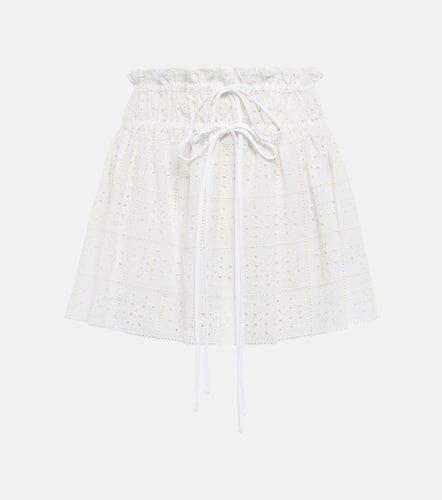 Mini-jupe en coton à broderies anglaises - Ganni - Modalova