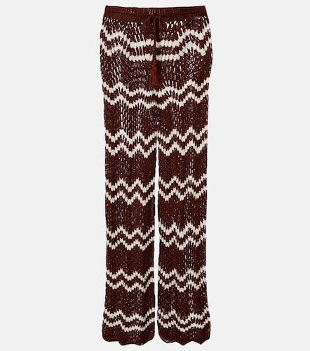 Pantalon droit en crochet de coton - Anna Kosturova - Modalova