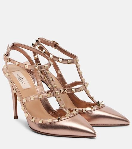 Escarpins Rockstud 100 en cuir métallisé - Valentino Garavani - Modalova