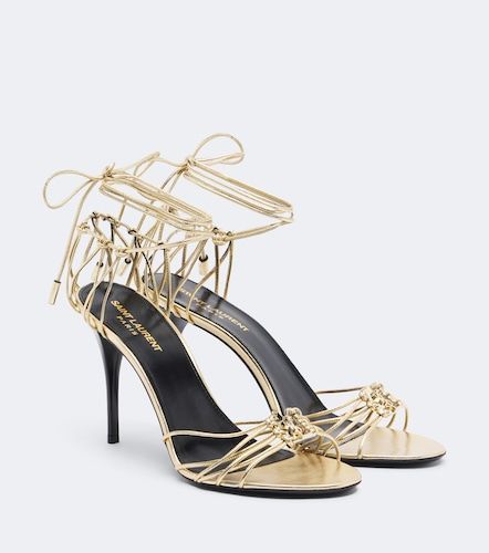 Sandales Babylone en cuir métallisé - Saint Laurent - Modalova