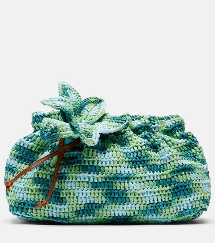 Pochette Calypso en raphia à appliqué floral - Aquazzura - Modalova