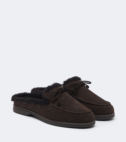 Mules en daim et shearling - Yves Salomon - Modalova