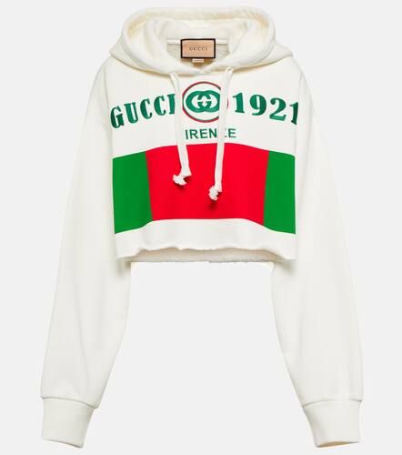 Sweat-shirt à capuche raccourci en coton - Gucci - Modalova
