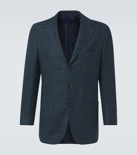 Blazer en laine, soie et lin à carreaux - Kiton - Modalova