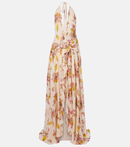 Robe longue en georgette à fleurs - Blumarine - Modalova