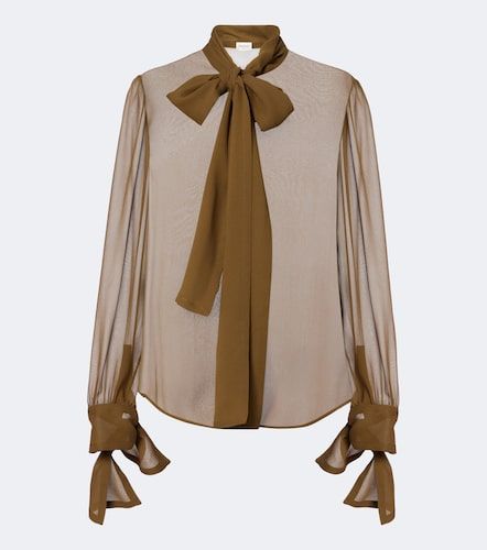 Blouse en soie à col lavallière - Saint Laurent - Modalova